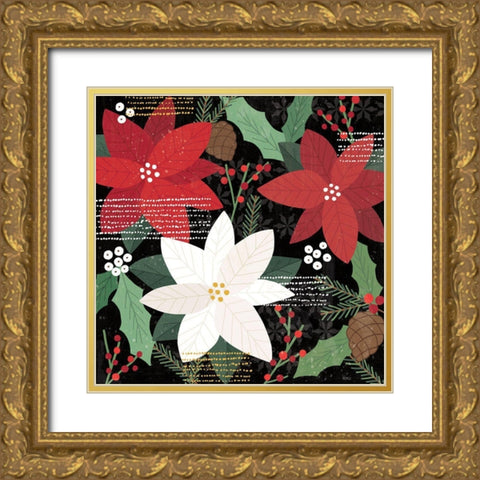 Mod Holiday V Gold Ornate Wood Framed Art Print with Double Matting by Charron, Veronique