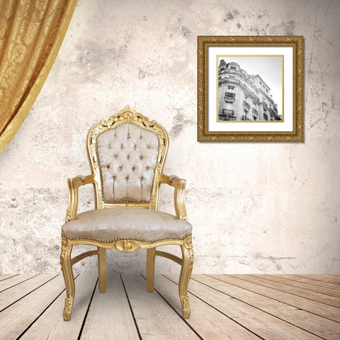 Paris Moments II BW Gold Ornate Wood Framed Art Print with Double Matting by Marshall, Laura