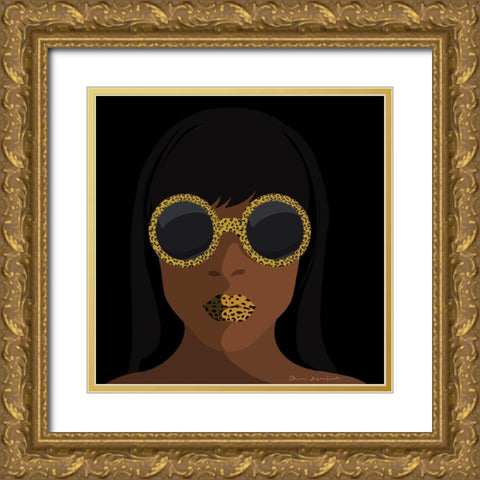 Accessorize I Square Gold Ornate Wood Framed Art Print with Double Matting by Escalante, Omar