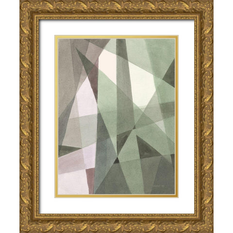 Light Angle I Reseda Gold Ornate Wood Framed Art Print with Double Matting by Nai, Danhui