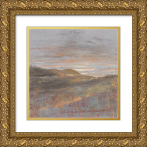 Dawn on the Hills Light Gold Ornate Wood Framed Art Print with Double Matting by Nai, Danhui