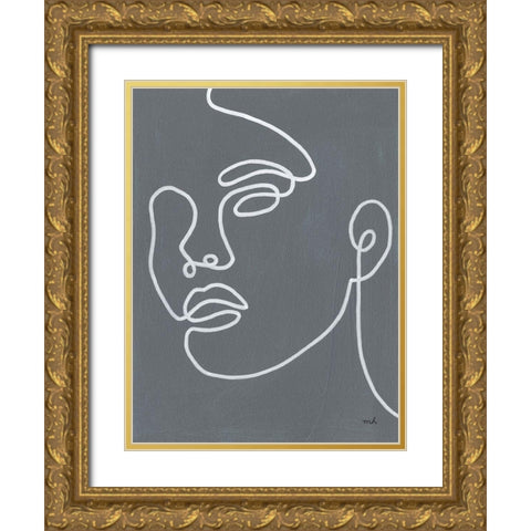 About Face II Gold Ornate Wood Framed Art Print with Double Matting by Hershey, Moira