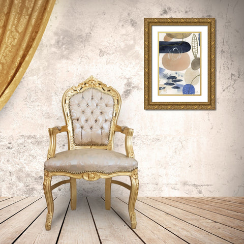 Leaves and Stones IV Gold Ornate Wood Framed Art Print with Double Matting by Horn, Laura