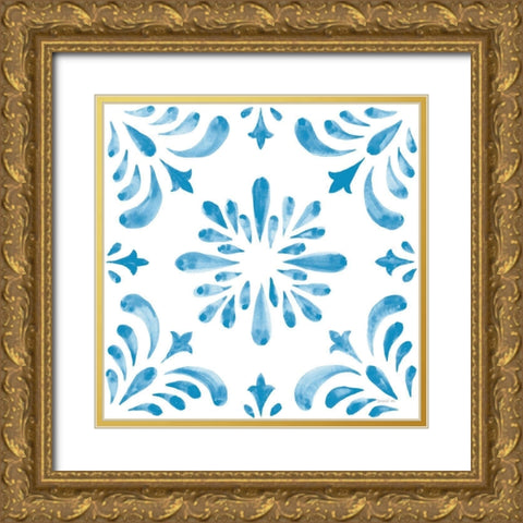 Blooming Orchard Tile III Gold Ornate Wood Framed Art Print with Double Matting by Nai, Danhui