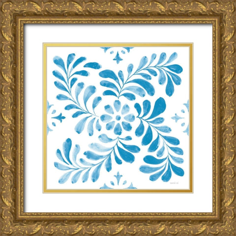 Blooming Orchard Tile V Gold Ornate Wood Framed Art Print with Double Matting by Nai, Danhui