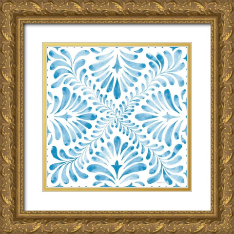 Blooming Orchard Tile VI Gold Ornate Wood Framed Art Print with Double Matting by Nai, Danhui
