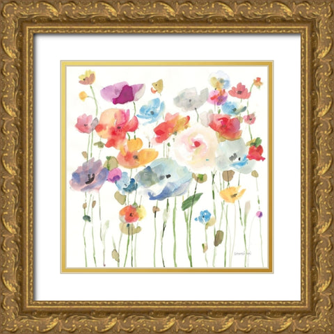 Bright Day Blooming Gold Ornate Wood Framed Art Print with Double Matting by Nai, Danhui