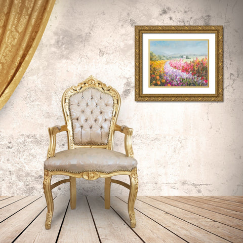 Drift Garden Gold Ornate Wood Framed Art Print with Double Matting by Nai, Danhui