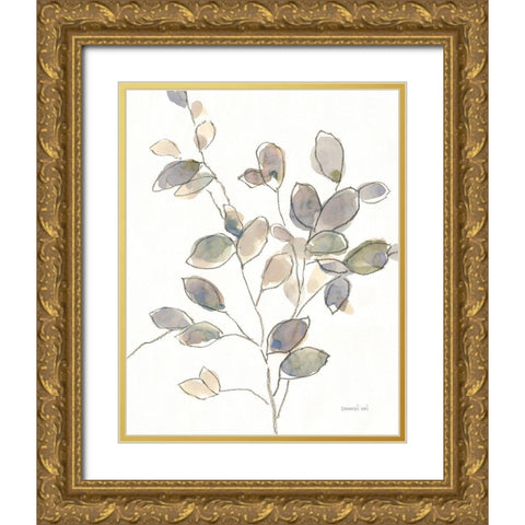 Transparent Branch Gold Ornate Wood Framed Art Print with Double Matting by Nai, Danhui