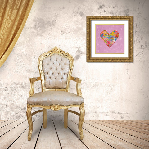 First Love on Pink Gold Ornate Wood Framed Art Print with Double Matting by Vertentes, Jeanette