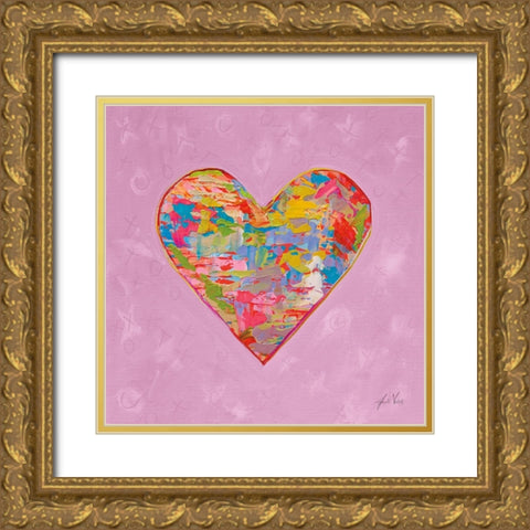 First Love on Pink Gold Ornate Wood Framed Art Print with Double Matting by Vertentes, Jeanette