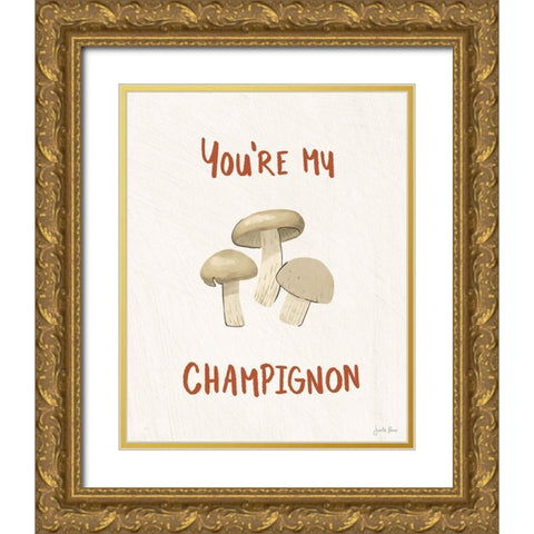 Mushroom Madness II Gold Ornate Wood Framed Art Print with Double Matting by Penner, Janelle