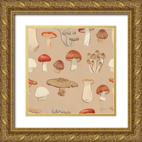 Mushroom Madness Pattern IIIC Gold Ornate Wood Framed Art Print with Double Matting by Penner, Janelle