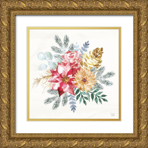 Holiday Sparkle II Gold Ornate Wood Framed Art Print with Double Matting by June, Dina