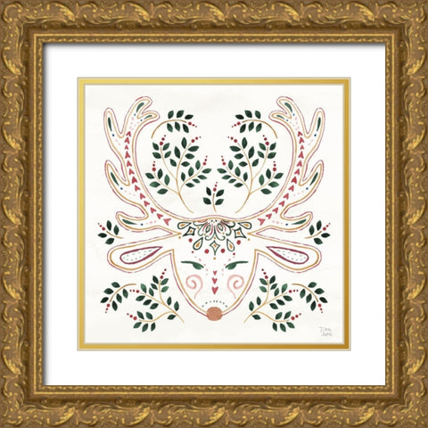 Holiday Sparkle IX Gold Ornate Wood Framed Art Print with Double Matting by June, Dina