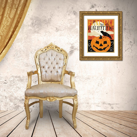 Halloween is Calling IV Gold Ornate Wood Framed Art Print with Double Matting by Charron, Veronique
