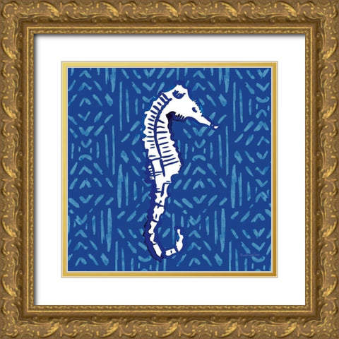 Salty Waves IX Gold Ornate Wood Framed Art Print with Double Matting by Charro, Mercedes Lopez