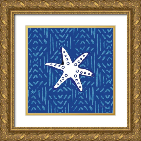 Salty Waves X Gold Ornate Wood Framed Art Print with Double Matting by Charro, Mercedes Lopez