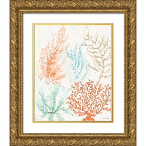 Seaside V Gold Ornate Wood Framed Art Print with Double Matting by Grove, Beth