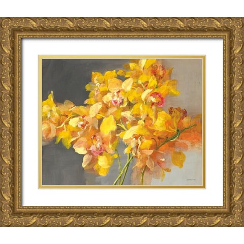 Orchid Dreaming Gold Ornate Wood Framed Art Print with Double Matting by Nai, Danhui