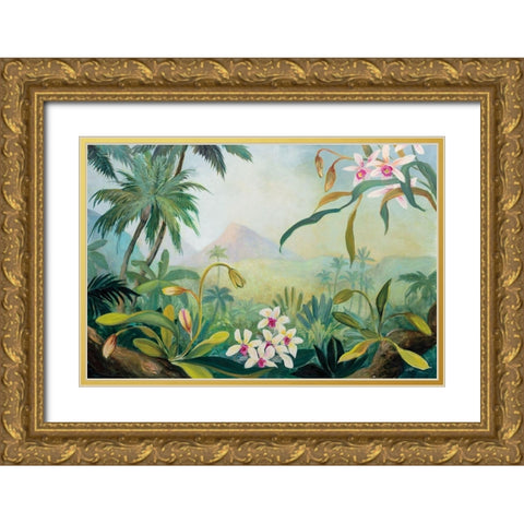 Dreamy Tropics Gold Ornate Wood Framed Art Print with Double Matting by Purinton, Julia