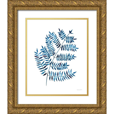 Woodland Fern Gold Ornate Wood Framed Art Print with Double Matting by Charro, Mercedes Lopez