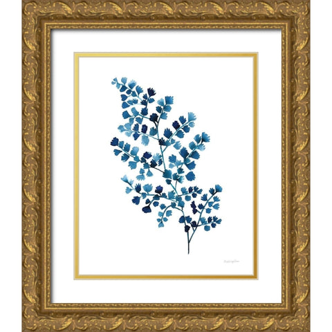 Maidenhair Fern Gold Ornate Wood Framed Art Print with Double Matting by Charro, Mercedes Lopez
