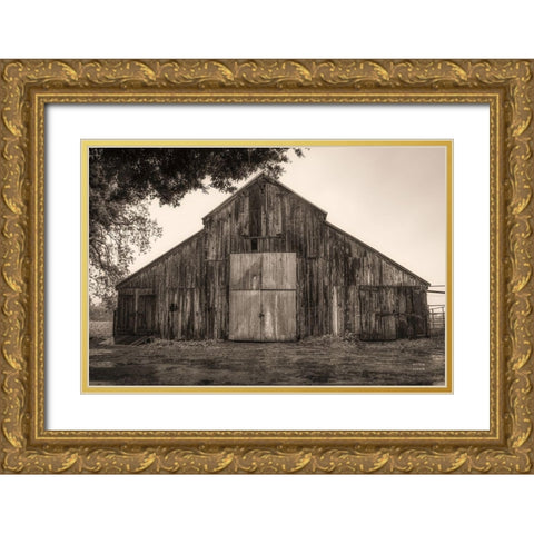 Hiding from the Rain Gold Ornate Wood Framed Art Print with Double Matting by Larson, Nathan