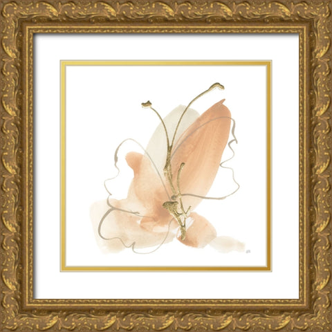 Butterfly Flower II Gold Ornate Wood Framed Art Print with Double Matting by Paschke, Chris