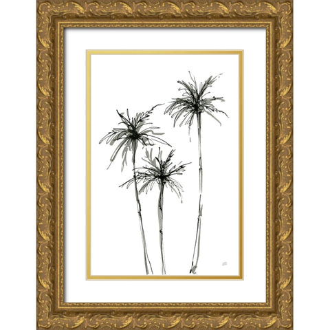 Shadow Palms IV Gold Ornate Wood Framed Art Print with Double Matting by Paschke, Chris