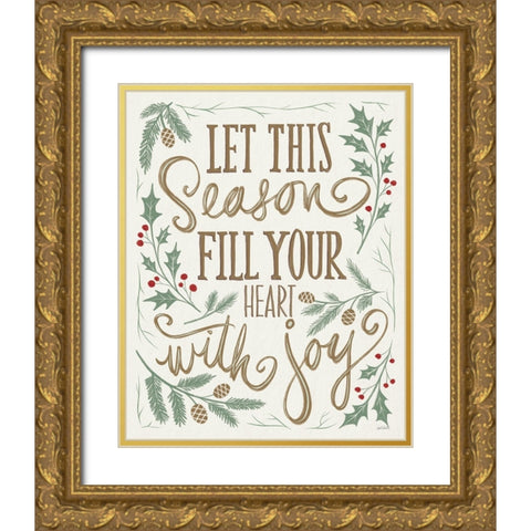 Wonderful Time IV Light Heart Gold Ornate Wood Framed Art Print with Double Matting by Tavoletti, Anne