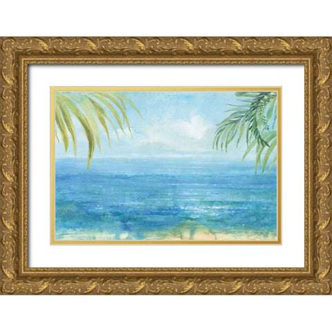 Sea Sparkle I Tropical Gold Ornate Wood Framed Art Print with Double Matting by Nai, Danhui