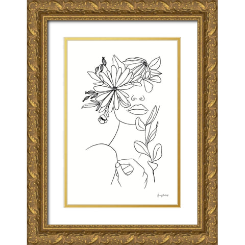 Rooted I BW Gold Ornate Wood Framed Art Print with Double Matting by Thorns, Becky