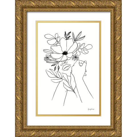 Rooted II BW Gold Ornate Wood Framed Art Print with Double Matting by Thorns, Becky