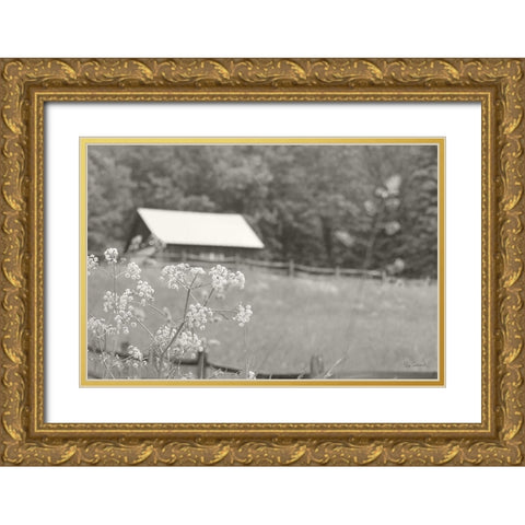 Summer Farm III BW Gold Ornate Wood Framed Art Print with Double Matting by Schlabach, Sue