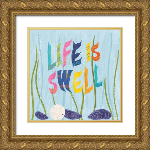 Coastal Vibes IV Gold Ornate Wood Framed Art Print with Double Matting by Charron, Veronique