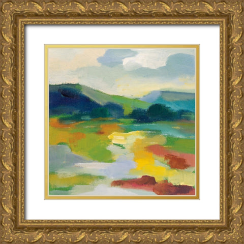 Lush Green II Gold Ornate Wood Framed Art Print with Double Matting by Vassileva, Silvia