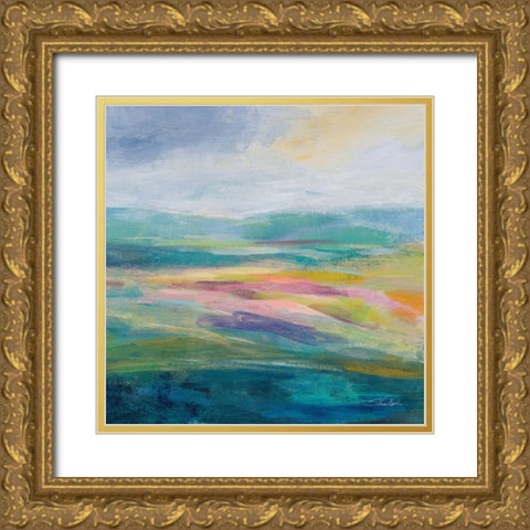 Flower Hill II Gold Ornate Wood Framed Art Print with Double Matting by Vassileva, Silvia