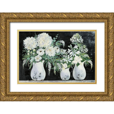Late Summer Bouquet IV Gold Ornate Wood Framed Art Print with Double Matting by Purinton, Julia