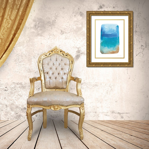 Beachy Gold Ornate Wood Framed Art Print with Double Matting by Gallagher, Megan