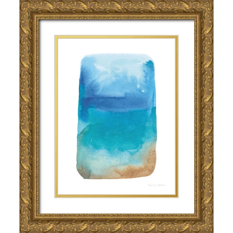 Beachy Gold Ornate Wood Framed Art Print with Double Matting by Gallagher, Megan