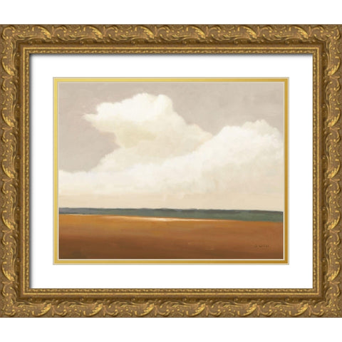 Prairie Summer Terracotta Gold Ornate Wood Framed Art Print with Double Matting by Wiens, James