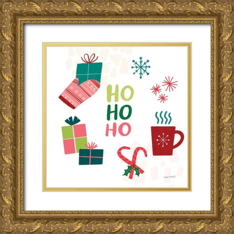 Peace Love Joy V Gold Ornate Wood Framed Art Print with Double Matting by Warrick, Cheryl