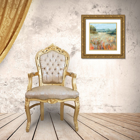 Lost in the Grasses Gold Ornate Wood Framed Art Print with Double Matting by Nai, Danhui