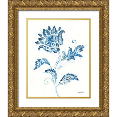 Exotic Elegance Floral II Gold Ornate Wood Framed Art Print with Double Matting by Nai, Danhui