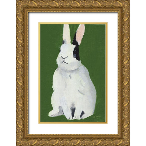Sweet Bunny Gold Ornate Wood Framed Art Print with Double Matting by Munger, Pamela