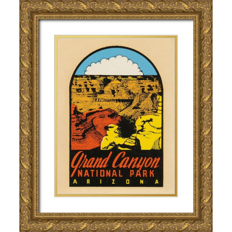 Grand Canyon National Park Gold Ornate Wood Framed Art Print with Double Matting by Wild Apple Portfolio