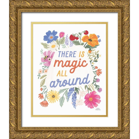 Wild Meadow VI Gold Ornate Wood Framed Art Print with Double Matting by Marshall, Laura