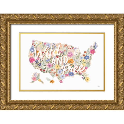 Wild Meadow USA Gold Ornate Wood Framed Art Print with Double Matting by Marshall, Laura