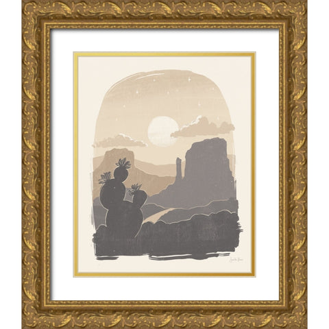 Desert I Neutral Gold Ornate Wood Framed Art Print with Double Matting by Penner, Janelle